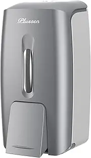 PLUSSEN Soap Dispenser Wall Mount Adhesive Commercial 800ml No Drill Hand Sanitizer Dispenser Silver