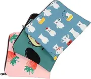 YOSADIER 3Pcs Cute Tampon Holder Compact Sanitary Storage Bag for Periods Reusable Period Pouch with Cartoon Design for Students and Travel