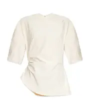 clasp-fasten short-sleeve T-shirt FR32 White
