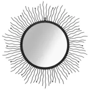 vidaXL Wall Mirror Sunburst 80 cm Black 2BB