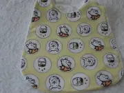 Pooh Yellow Baby Bib Cotton Front Towelling Back Handmade