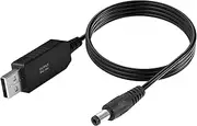 Sqrgreat USB DC 5V to DC 9V Voltage Power Supply Cable - USB to 9V Cable with DC Jack 5.5 x 2.1mm, Tip Negative(-) Design, Max DC-5V-to-9V 0