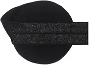 Bristlegrass Black 12 Yard 3/4 Inch Matte Fold Over Elastic Band Foe Spandex Ribbon for Hair Tie Headband Dress DIY Sewing Trim Solid Color Ribbon Sewing lace Black（12Yard 3/4")