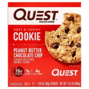 Quest Nutrition, Protein Cookie, Peanut Butter Chocolate Chip, 12 Cookies, 2.04 oz (58 g) Each