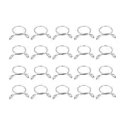 Fuel Line Hose Clips, 20pcs 17mm 304 Stainless Steel Tube Spring Clamps(Silver)