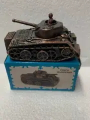 ARMY TANK BRONZE DIE CAST METAL COLLECTIBLE PENCIL SHARPENER NEW / BOX