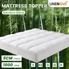 Bamboo Blend Pillowtop Mattress Topper Protector Cover Pad Underlay All Sizes