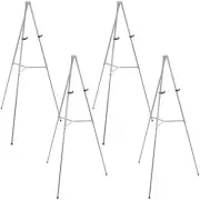 4 Pack 66" Silver Aluminum Display Easel and Presentation Stand, Floor Tabletop