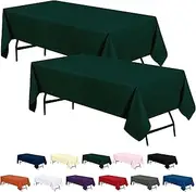 Utopia Kitchen Rectangle Table Cloth 2 Pack [60x102 Inches, Hunter Green] Tablecloth Machine Washable Fabric Polyester Table Cover for Dining, Buffet Parties, Picnic, Events, Weddings and Restaurants