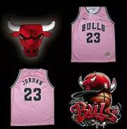 CHICAGO BULLS PINK MICHAEL JORDAN 23 JERSEY SIZE LARGE