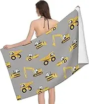 JBYJBX Construction Trucks Print Beach Towel Quick Dry Sandproof Microfiber Beach Bath Towel for Travel Pool Camping