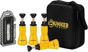 Bunker Indust Automatic Tire Deflator Kit, Auto-Stop Tire Deflator Valve Adjustable 10-30 PSI, Screw-on Air Down Tyre Tool w/Storage Pouch, Rotate Detach, Multifunctional LED Light, for 4x4 4wd Car