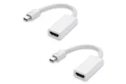 2X 2Pcs Mini Display Port To Hdmi Female Adaptor Dp Displayport Apple Mac Compatible