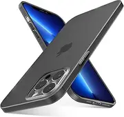 Ultra Thin Case for iPhone 15 Pro Max with Full Coverage Camera Protection, Translucent Matte Slim Lightweight Soft Silicone TPU Bumper Shockproof Phone Case Cover for iPhone 15 Pro Max– Black