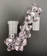14mm Icy Pink Glass Hobnail Drop Down Attachment Adapter