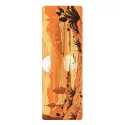 Desert Oasis Yoga Mat - Vibrant Lush Vegetation, Rubber Yoga Mat