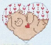 Love Pig Hand Painted Needlepoint Canvas