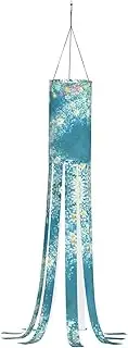 Halloween Garden White Blue Daisy Windsock Lights Halloween Lighted Windsock for Patio Yard Pathway Party Decor