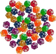 Guohetuk 60 Pieces D20 Polyhedral Dice Acrylic Dice Party Supplies Role Playing Game Dice Entertainment Toys Multi-Sided Dice for Board Games D, Clear