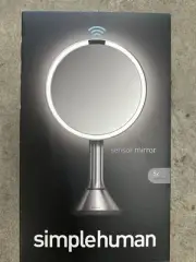 SIMPLEHUMAN 8" 5x Magnification Sensor Mirror ST3052 Silver Stainless Steel *NIB