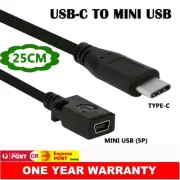 Type-C Male to Mini USB Female Port Adapter Cable Data Power Charger Cord Short