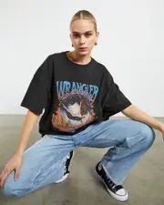 Boxy Slouch Short Sleeve T-Shirt in Transcending Black