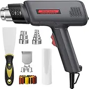 JOJOrec Heat Gun, 2000W Professional Hot Air Gun 400℃ & 600℃ Dual-Temperature Settings, Overload Protection, Double Heating Wire Fast Heating, 6 Accessories for Paint Stripping, Crafts, Shrinking PVC