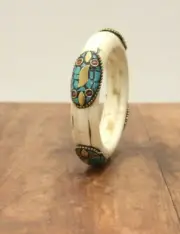 Bracelet Inlaid Stone Lucite Bangle Bracelet