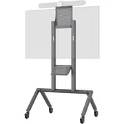 Heckler Design A/V Equipment Cart - 136.08 kg Capacity - 4 Casters - 101.60 mm Caster Size - Powder Coated Steel - Black Gray