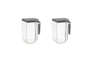 2x Polder Handle-It 4.15L 23cm Storage Canister Pantry Container Clear Grey