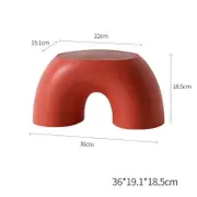GGP Red Minimalist Round Shape Footstool Durable Anti Slip Rainbow Stool For Home, Creative Design Pp+Polypropylene Material, Comfortable Shoe Bench