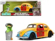 Jada 1959 Volkswagen Beetle Taxi & Oscar Figure Sesame Street 1/24 Diecast 32801