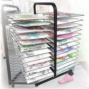 30-Layer Art Drying Rack, Painting Drying Rack with 4 Wheels, Canvas Art Storage Rack for Classroom, Art Studio, Art Club