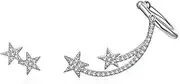Ear Studs 925 Silver Star Asymmetry Stud Earrings for Women Clear Bright Meteor Ear Studs Ear Stud (Size : A)