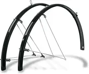 SKS GERMANY BLUEMELS Basic 26 Inch 53 mm Black Set Mudguard Set, Bicycle Accessories (Robust Sandwich Construction, ASR Safety System, V-Struts with Fixed Bridges for Flexible Adjustment), Black