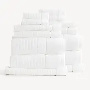 Renee Taylor Cambridge Textured 14 Piece Snow Towel Pack