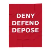 Deny Defend Depose Red Fleece Blanket - Cozy Home Essential for Activists