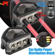 3-Way Distribution Block 0 Gauge In & Out Car Audio Amp Power Ground Distributor