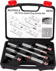 6 Piece 3/8-Inch Drive Magnetic Swivel Spark Plug Socket Set-includes