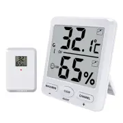 Wireless Hygrometer Indoor Outdoor Temperature and Humidity Gauge for Room Monit