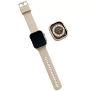 Silicone Candy Watchband with Case for Apple Watch S8 Ultra-MeatPink