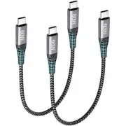 【2 Pack】 25Cm USB C Cable Short USB C to Type C Cable PD 60W Fast Charger