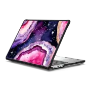MacBook Pro 14-inch (M1 - M4) Impact Case Painted geode and golden stars - watercolor purple pink galaxy