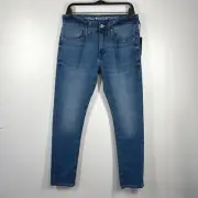 Buffalo David Bitton Slim Stretch Jeans Ash-X Denim Blue Mens 32x32 Cotton Blend