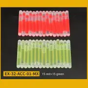 30pcs Light Fishing Lightstick Fluorescent Float Night Dark Glow Stick Red Green