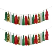 GUZON 20pcs Shiny Tassel Garland Banner Tissue Paper Tassels for Christmas