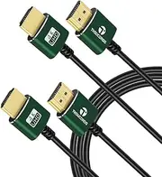 Thin HDMI to HDMI Cable 0.5M 2 Pack, Ultra Slim & Flexible HDMI Cord Supports High Speed 4K@60Hz 18gbps 2160p 1080p
