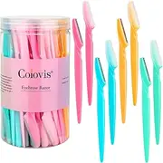Colovis 80 PCS Eyebrow Razor, Dermaplaning Tool Face Razors for Women and Men with Precision Cover, Multipurpose Facial Eyebrow Soft Hair Removal Disposable Blades, 4 Colors