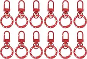 uxcell 12 Pcs Lobster Claw Clasp, Colorful Metal Keychain Clasp Swivel Hooks with Spring Key Rings Trigger Clips for Bag Door Key Chains DIY Craft Jewelry Making, Dots Red