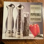 Olde Thompson Peppermill and Salt Shaker Set And Refill Peppercorns New